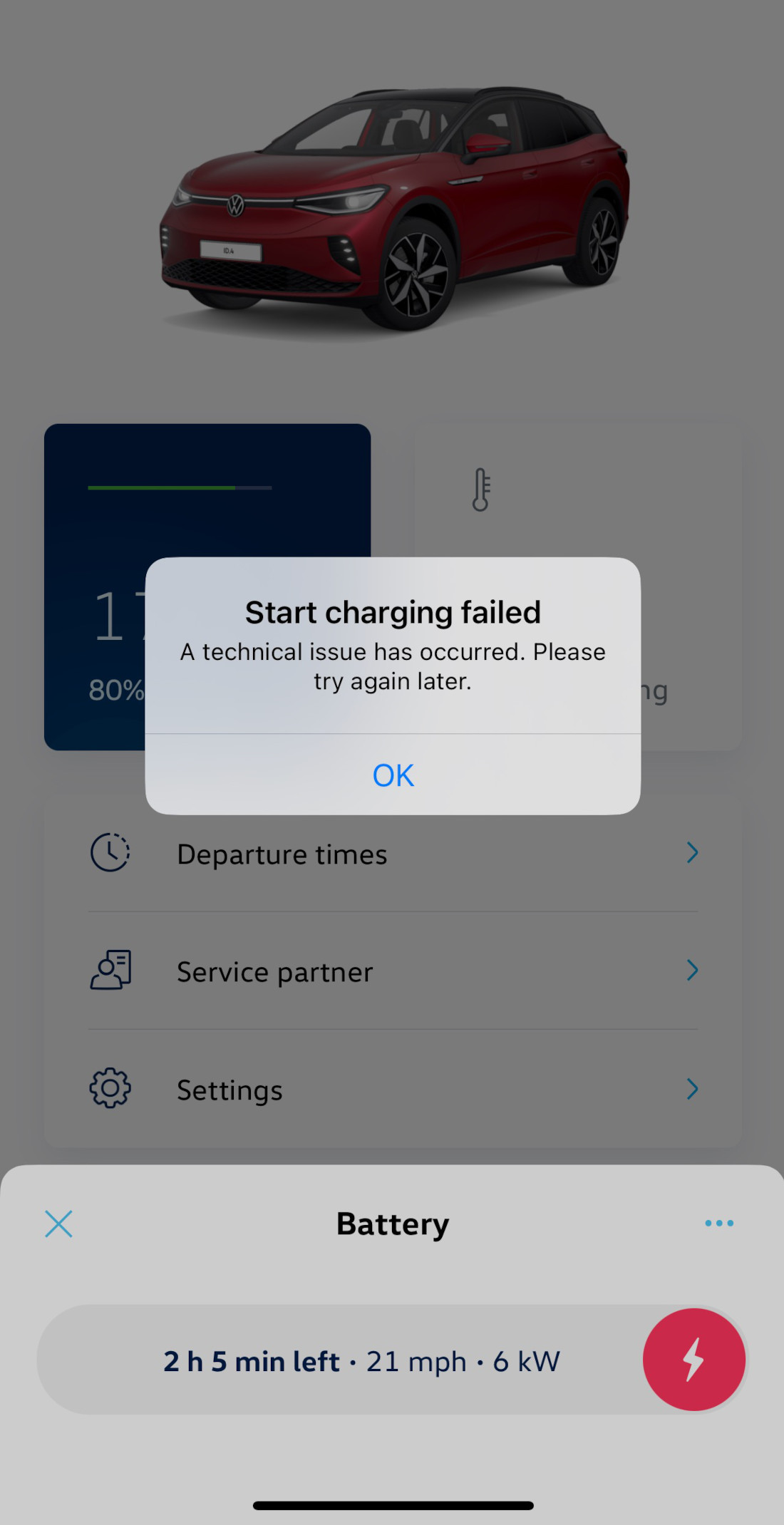 Charging Failed